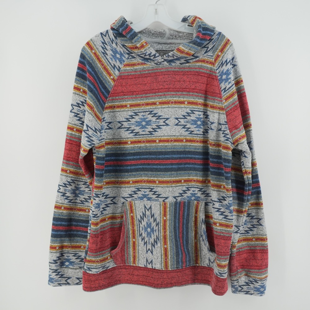Brooklyn Cloth Hoodie Mens Large Multi Color Southwestern Geometric Pullover